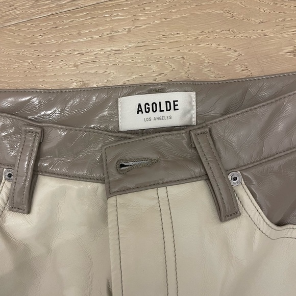 Agolde 90's Pinch Womens Recycled Leather Blend High Rise Straight Leg Jeans 29 - Picture 2 of 2
